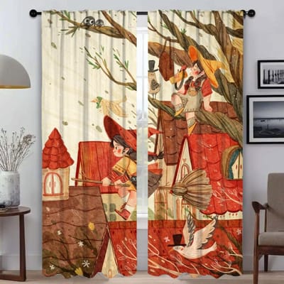 Autmn Girl Keukengordijnen 2 Stuks Elegante Kamergordijnen voor Woonkamer Shades Tule voor Slaapkamer Verduisterend Gordijn Scheidingswand W50xH70cmx2pcs-CL