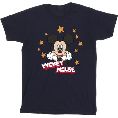 Disney Jongens Mickey Mouse Sterren T-Shirt (Marineblauw)
