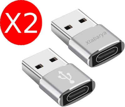 2X Usb Type C Adapter Usb 3.0 Type A Male Naar Usb 3.1 Type C Vrouwelijke Converter Usb C Opladen Data transfer Adapter silver