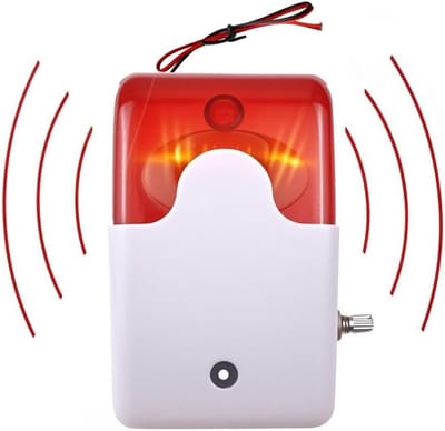 Verstelbare Alarmhoorn 12V met Knipperlicht en Strobe Sirene - Hoog Geluidsniveau 110dB - Wandmontage
