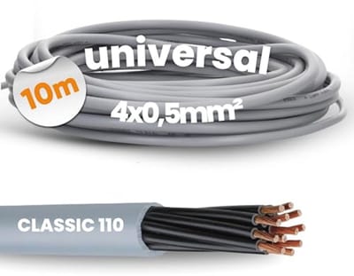 10 meter 4-aderige PVC-besturingskabel 4 x 0,5 mm² zonder beschermgeleider