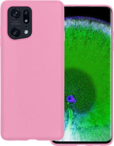 Hoesje Geschikt voor OPPO Find X5 - Sterk & Shockproof - Hoes Cover - Siliconen Case - Lichtroze
