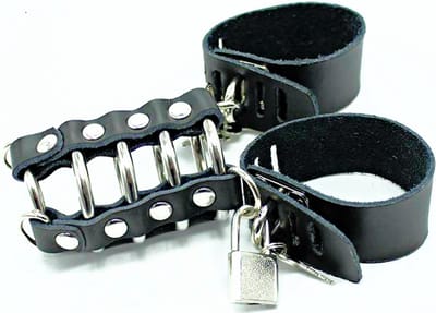 Ohmama Fetish - Penis Cage With Metal Rings And Leather Straps