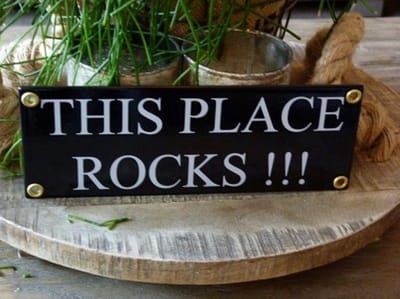 Emaille Bord \'this Place Rocks\'