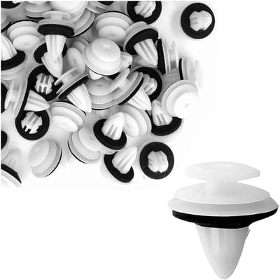 JHUBERS- Bevestigingsclips 100 stuks - Kunststof - Universeel - Zwart/Wit - Geluidsabsorberend schuim - Duurzaam - Autodeurclips