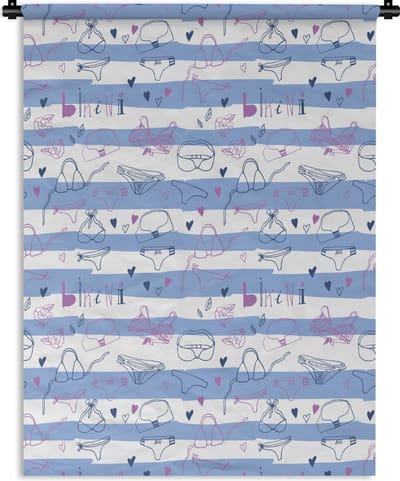Wandkleed - Wanddoek - Bikini - Zomer - Patronen - 150x200 cm - Wandtapijt