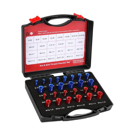 Draadmeter Set - Schroefdraad Test - Bevestigingen Identificeren - Metrisch Imperiaal - 26 Stuks - Metaal