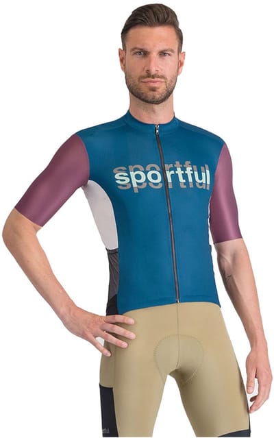 Sportful Supergiara Logo Korte Mouw Wielertrui Blauw M Man