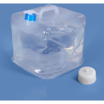 Conteneur d'eau pliable grande capacité avec robinet bouchon étanche porteur d'eau souple pliant pour extérieur 15L gray