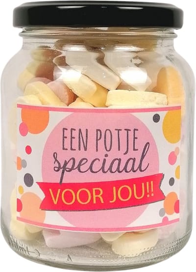 Potje "Speciaal voor jou" gevuld met hartjes - Valentijn - liefde -zomaar