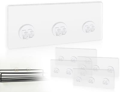 Dailygoods- Haak Set 4 Stuks - Transparante Wandhaken - Waterdichte Haakjes - Zelfklevende Haken - Badkamer Accessoires - 7 x 26 cm - Wandhaak