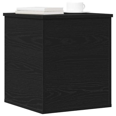 vidaXL - Opslagdoos - Zwart - Eiken - 40 - x - 42 - x - 46 - cm - Bewerkt - hout