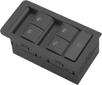 Hoofdschakelaar Raambediening - Raamknop Regulator - Auto Interieur - Directe Vervanging - 1 Stuk - Zwart