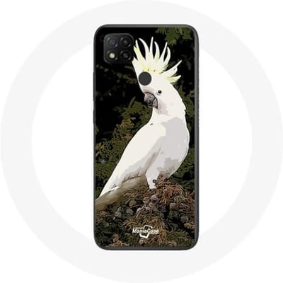 Xiaomi Redmi 9C hoesje Witte kaketoes Papegaaien in de boom wit