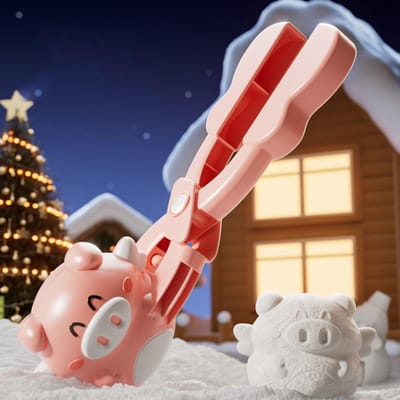 Outils Neige Grenouille Clip Boule de Neige Jouet Porcelet Poussin Fabricant de Boules de Neige Moule Neige Jouet Enfant rose