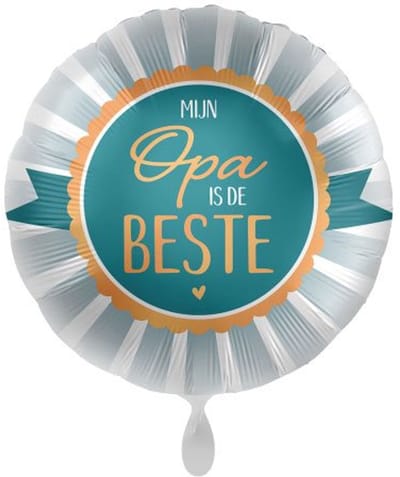 Folieballon Opa Is De Beste - vaderdag - geschikt voor helium of lucht