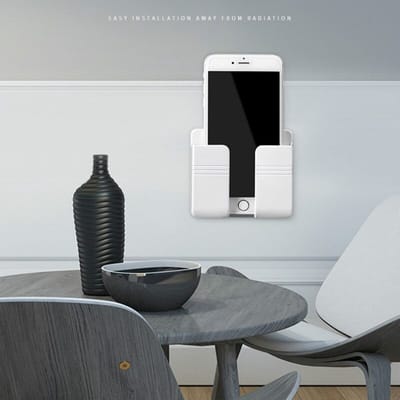 Narimano® kunststof wandopbergdoos voor afstandsbedieningen, wandhouder voor mobiele telefoon, zonder beschadiging, zelfklevend, voor mobiele telefoon, oplaadstandaard