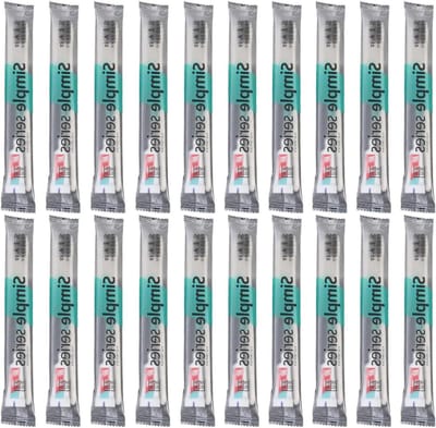 Reis Tandenborstel Set - Tandenborstel met Tandpasta - Hygiënisch Poetsen - Ingebouwde Schuimactivatie - 1 Set - Wit