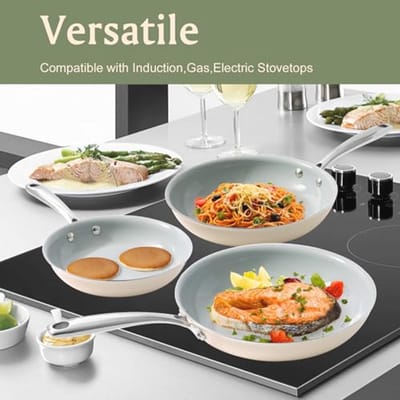 Keramische Koekenpan - 9,5 Inch Antiaanbakpan voor Gezond Koken