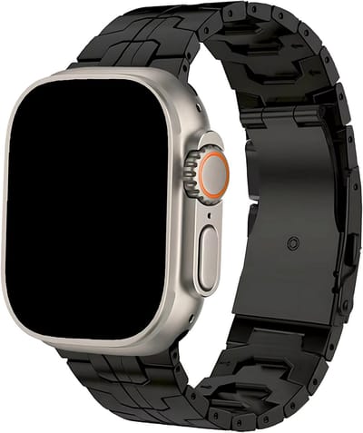 Innerlight® Titan+ - Zwart - 38/40/41mm - Metalen bandje geschikt voor Apple Watch - Stainless Steel Watch Band - Roestvrijstaal - Horlogeband - Geschikt als Apple Watch bandje voor Series 1/2/3/4/5/6/7/8/9/10 42mm/11 42mm/SE