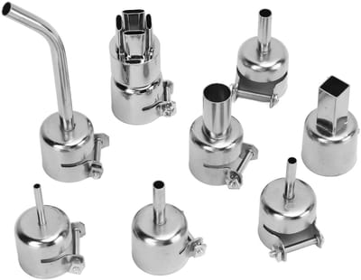 Heteluchtpistool Nozzles - Soldeerstation Reparatie Tool - Elektronica Repareren - Vergrendelingsschroef - 8 stuks - Zilver