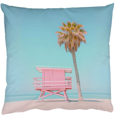 Sierkussens - Kussentjes Woonkamer - 50x50 cm - Palmboom - Strandhuis - Roze