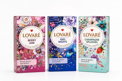 Lovaré Luxe Thee Geschenkset – 3 Smaken – Berry Jam, 1001 Nights & Sparkling Splashes – 72 Premium Theezakjes – Fruit- & Bloementhee Cadeauset