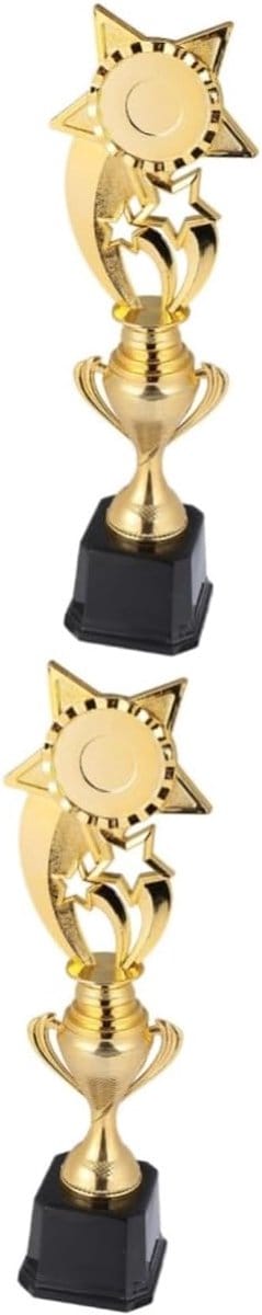 Kinder Trofee - Prijs Bekers - Feest Prijsuitreiking - Stabiele Basis - 36 Cm Hoog - Goudkleurig
