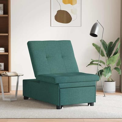 vidaXL - Uittrekbare - Slaapbank - Donkergroen - 194 - x - 50 - x - 82 - cm - Stof