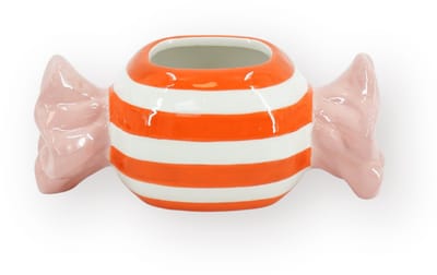 Housevitamin Plantenpot Snoepje – Dolomiet – Roze & Oranje – 21x9,5x9,5 cm – Waterdicht – Design Bloempot – Speelse Eyecatcher