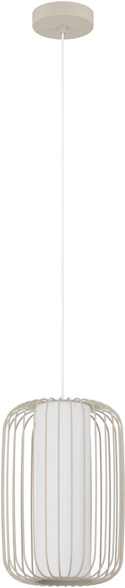 EGLO Terrarosa Hanglamp - E27 - Ø 24 cm - Zand|Wit - Staal|Textiel