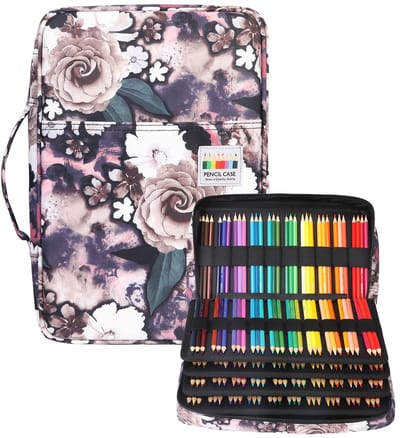 Dailygoods- Potloodetui grote capaciteit - Waterdichte Pennenzak - Opberger voor Schrijfwaren - Kleurpotloden tot 304 - Elastische Sleuven - Geschikt voor Studenten en Kunstenaars - Pennentas