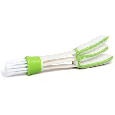 Brosse de nettoyage de sortie d'air, brosse de climatiseur automobile, outil de nettoyage à Double extrémité, brosse douce white