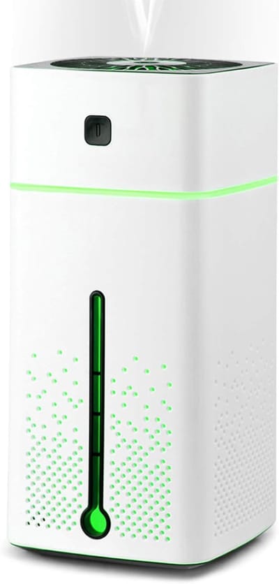2 in 1 luchtbevochtiger 1L stille babybevochtiger Ultrasone mini-diffuser, 7 kleuren bedlampje, 9H automatische uitschakeling, kantoor / thuis / babykamer