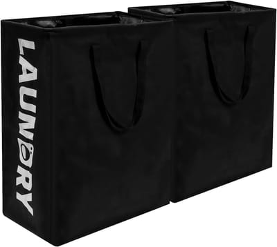Opvouwbare wasmand 75 liter - Set van 2 - Ruimtebesparende organizers voor badkamer en woonkamer