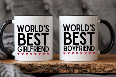 World's Best BF&GF mok - Valentijn cadeautje voor hem - Valentijn cadeautje voor haar - Valentijnsdag - Verjaardag cadeau - Cadeau voor man - Cadeau voor vrouw - Grappige cadeaus - Mokken - Theeglazen - Koffiebeker