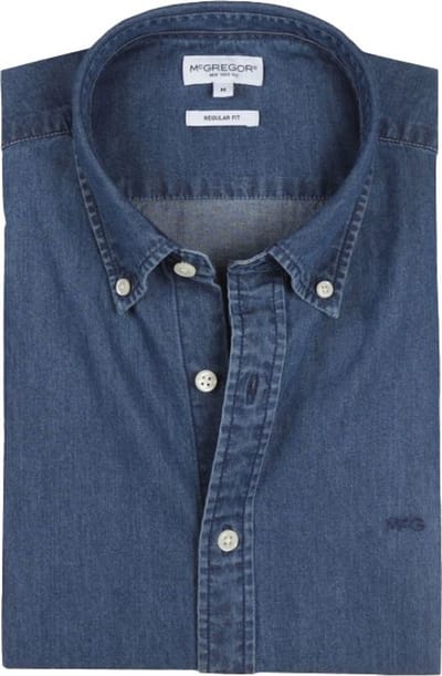 McGregor Overhemd Chambray Indigo - Maat S - Heren