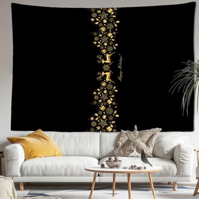 Gouden Hert Wandtapijt Wandhanger Psychedelische Hekserij Eenvoudig Boheems Huisdecor Achtergronddoek 95x70CM brown