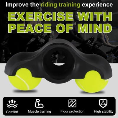 Rocker Plate Voeten - Indoor Cycling Accessoires - Stabiliteit Verhogend - Met 8 Tennisballen - Set van 4 - Zwart Geel