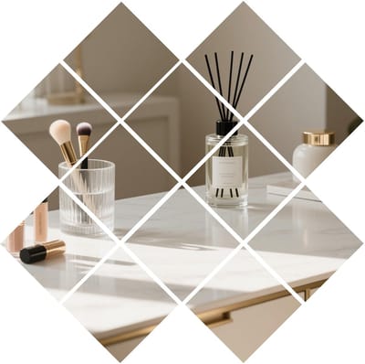 Dailygoods- Spiegels Set van 10 - Zelfklevende Acrylspiegels 15x15 cm - Onbreekbaar - Flexibel - Ideaal voor Muur en Badkamer - Spiegeltegels