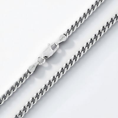 Geraffineerde 925 Sterling zilveren boordketting, 45 cm