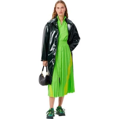 Lacoste Dames Kleurblok Sweatshirt Jurk (Groen)