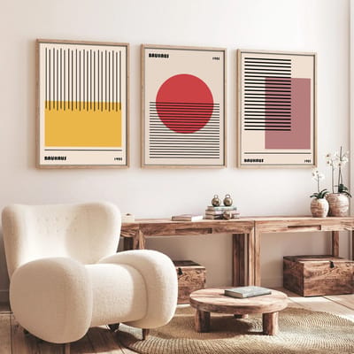 Asir - Decoratief Ingelijst MDF-Schilderij - Veelkleurig - 50 x 70 cm (3 stuks)