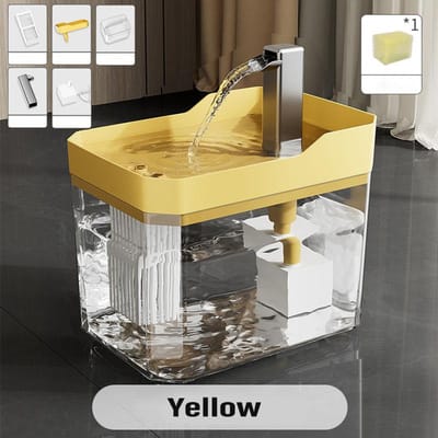 1.5L Kattenwaterfontein Auto Filter Huisdier Kat Drinkbak USB Automatische Water Drinkfontein Dispenser Levende Watercirculatie geel