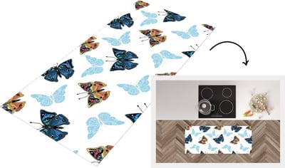 Keukenloper - Loper keuken - Vlinder - Insecten - Patronen - Zomer - 120x50 cm - Keukenloper vinyl