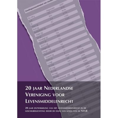 20 Jaar Nederlandse Vereniging Voor Levensmiddelenrecht - Ars Aequi Jurisprudentie