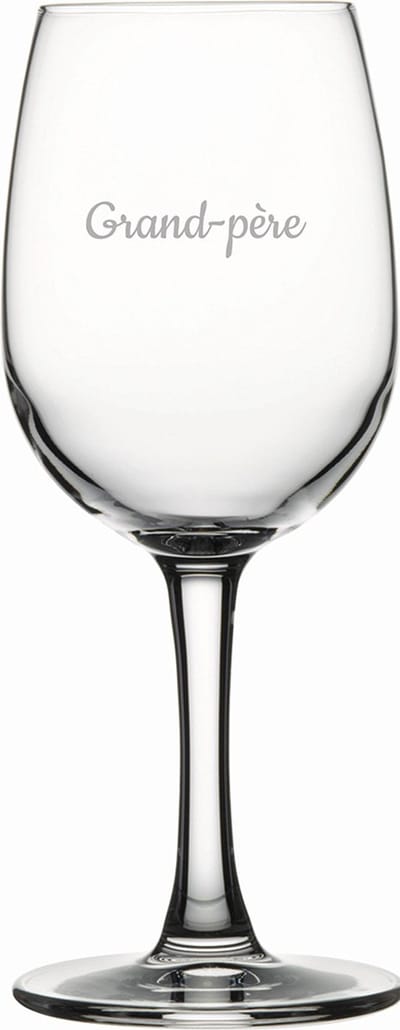 Witte wijnglas gegraveerd - 26cl - Grand-père