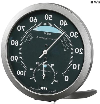 RFWR® Analoge thermo-hygrometer voor temperatuur en luchtvochtigheid met comfortzones