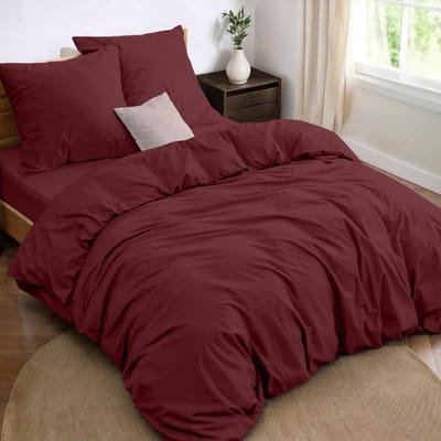 beddengoedset 140x190 4-delig dekbedovertrek 240x220 cm + hoeslaken 140x190 cm met 2 kussenslopen 65x65 cm 240x220 set 100 draden/cm² in microvezel - Oeko-Tex