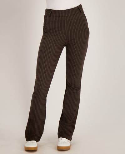 Je m'appelle Travelstof At Work Broek Flared Met stretch - Bruin - Maat XL